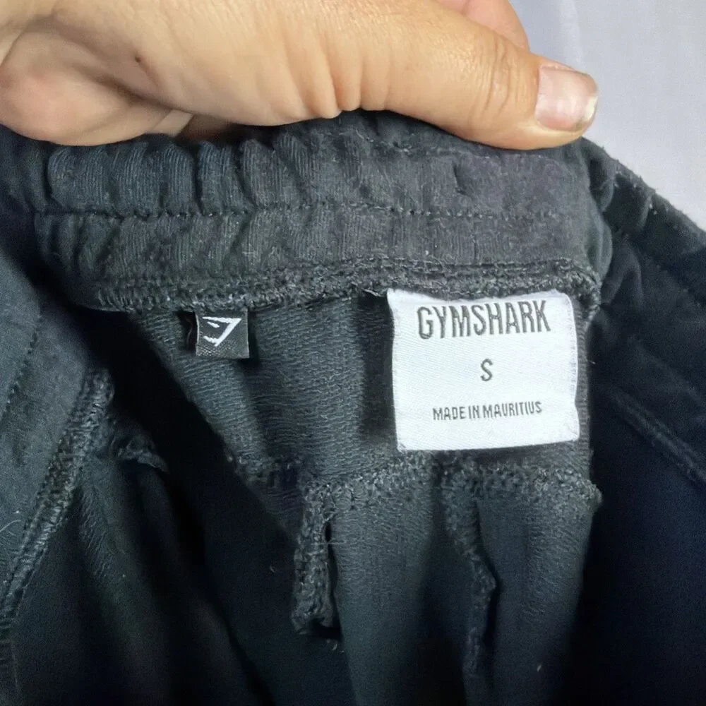 Gymshark Men's Tapered Sweatpants Black Size Small Logo Drawstring - Picture 7 of 8